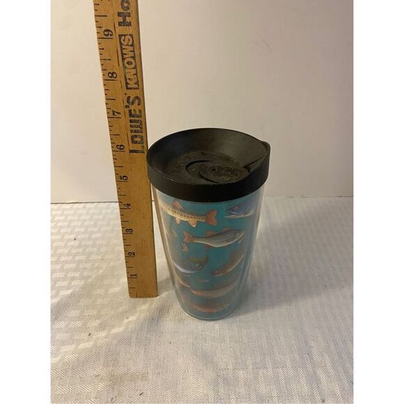Fish tervis cup 16 Oz lid Fathers Day? Fisherman? - Picture 1 of 2